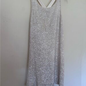 Alice + Olivia White Sequin Dress